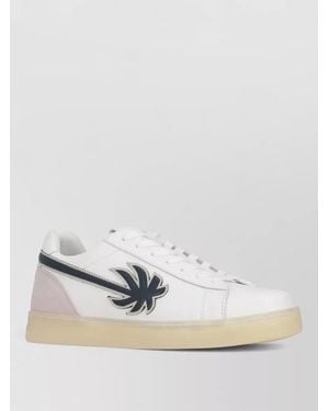 Palm Angels Tennis Leather Sneakers Contrast Panel Sole - White