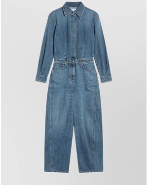 Givenchy Denim Jumpsuit With Back And Front Pockets - Blue