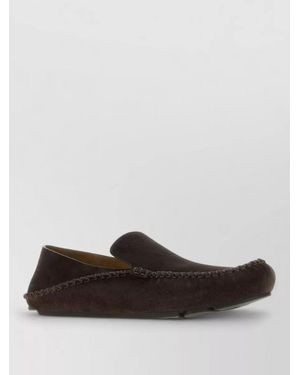 Loewe Rambla Suede Loafers Casual Style - White