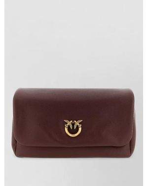 Pinko Click Soft Flap Shoulder Bag Adjustable Strap - Purple