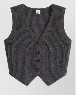 THE GARMENT Cashmere Cropped Knitted Vest - Grey