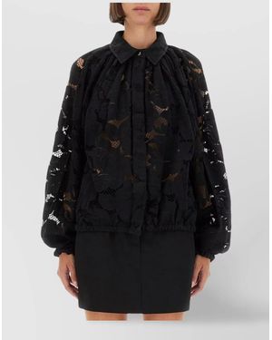 Patou Lace Balloon Blouse - Black