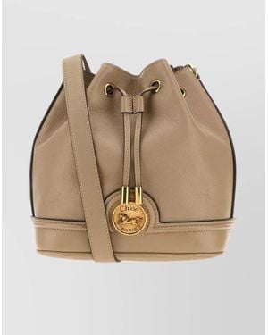 ショルダーバッグ・ポシェット CHLOE Caramel Leather Bucket Bag Chloé Camera Bucket Bag in Shiny Leather in Clay brown