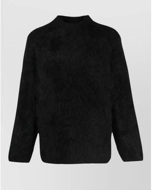 Séfr Cozy Long Sleeve Round Neck Sweater - Black