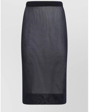 Saint Laurent Knit Pencil Skirt - Gray