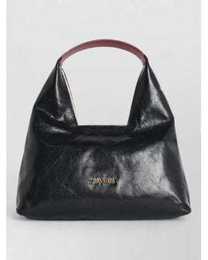 Marni Trapeze Mini Leather Shoulder Bag Contrast Handle - Black