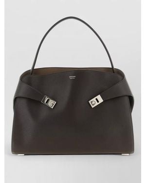 Ferragamo The Hug Bag Large Leather Tote Bag - Black
