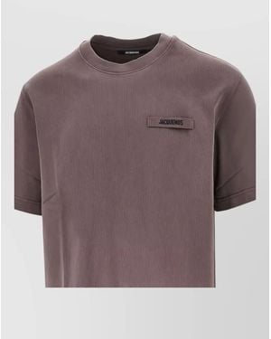 Jacquemus Ribbed Crew Neck Regular Fit Shirt - Purple