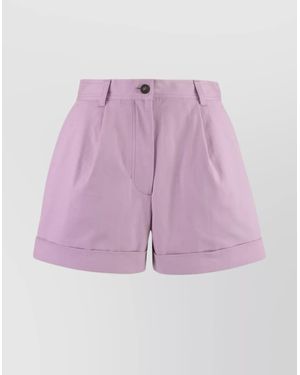 Maison Kitsuné Cotton Shorts - Purple