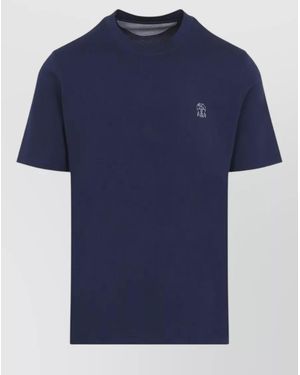 Brunello Cucinelli Cadetto Cotton T Shirt Regular Fit - Blue