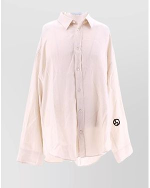 Acne Studios Shirt With Stylish Curved Hem Detail - Pink