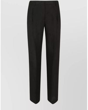 Lardini Tailored Trousers Straight Leg Belt Loops - Black