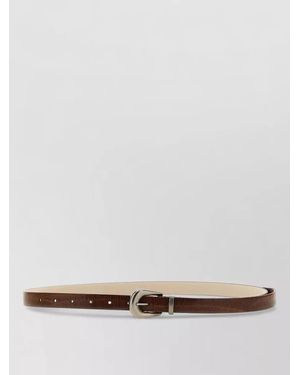Brunello Cucinelli Leather Carved Belt - White