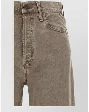 Agolde Ren High Rise Wide Leg Denim Jeans - Gray