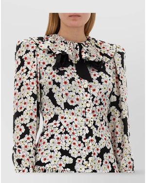 Alessandra Rich Bow Detail Floral Pattern Mini Dress - Multicolour