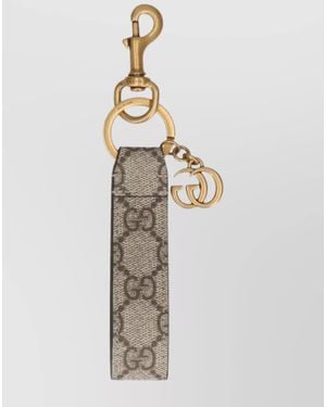 Gucci Printed Canvas Keyring - White