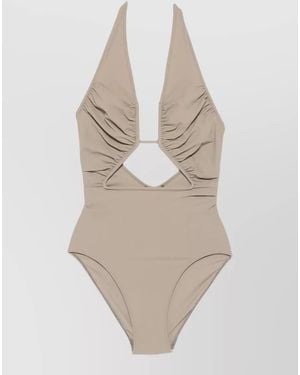 Rick Owens Cutout Halterneck Swimsuit - Natural