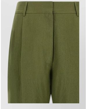 Blazé Milano Linen Mid-Day Sun Fox Straight Pants - Green