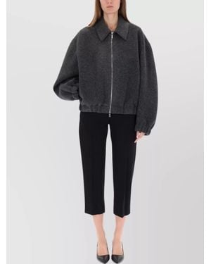 Helmut Lang Long Sleeve Bomber Jacket With Elastic Hem - Black