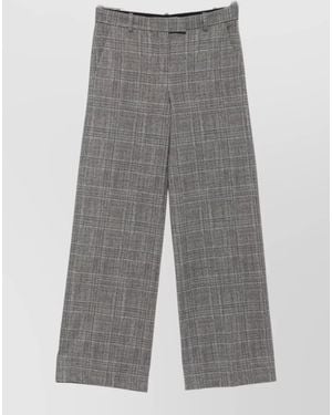 Circolo 1901 Checked Straight-Leg Suit Pants - Gray