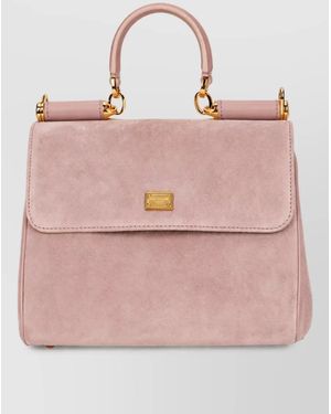 Dolce & Gabbana My Sicily Calfskin Shoulder Bag - Pink
