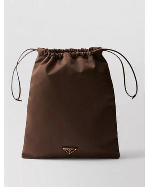 Prada Re-Nylon Drawstring Bucket Bag - Brown