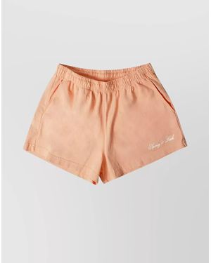 ショートパンツ Sporty & Rich Salmon pink stretch cotton shorts Sporty & Rich Logo-Print Cotton Track Shorts - Pink