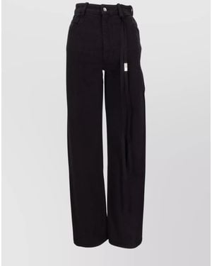 Ann Demeulemeester Denim Slim-Fit Cropped Wide-Leg Trousers - Blue
