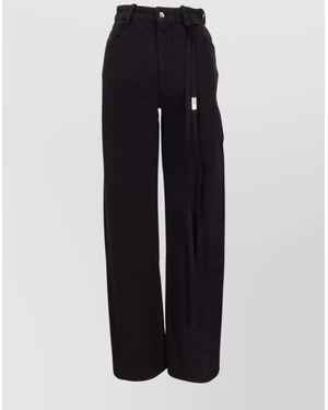 Ann Demeulemeester Denim Slim-Fit Cropped Wide-Leg Trousers - Blue