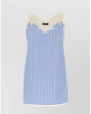 Miu Miu Embroidered Poplin Mini Dress - Blue
