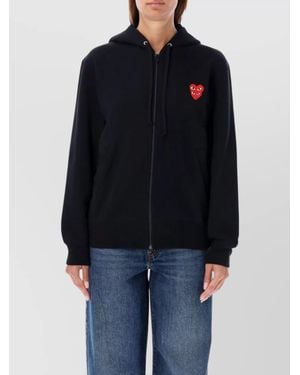 COMME DES GARÇONS PLAY Cotton Zip-Up Hoodie - Blue