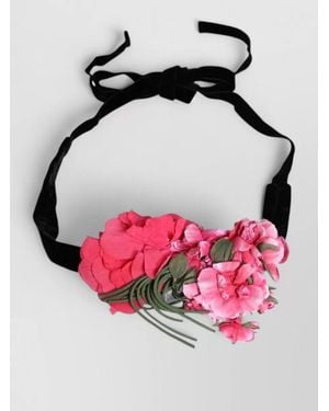 Dolce & Gabbana Floral Appliqué Tie Belt - Pink