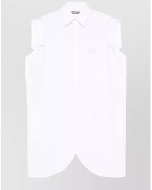 Moschino Cotton Sleeveless Knee-Length Dress - White