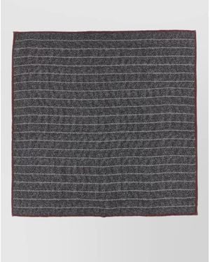 Brunello Cucinelli Double Face Pinstripe Silk Pocket Clutch - Grey