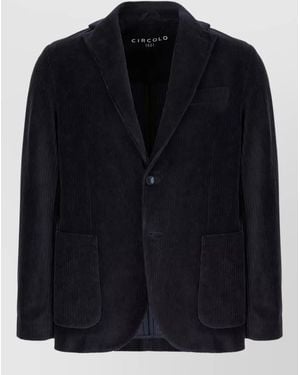 Circolo 1901 Corduroy Single-Breasted Coat - Blue
