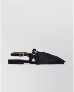 Ganni Satin Ballerina Flats - Blue