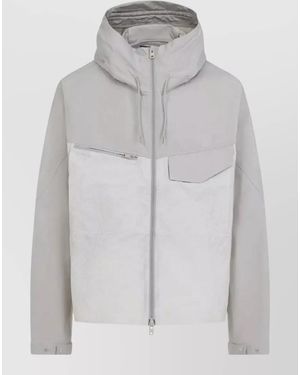 Y-3 Hooded Cotton Jacket Tonal Drawstrings - Gray