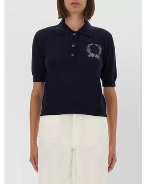 Moschino Cashmere Blend Polo Shirt - Blue