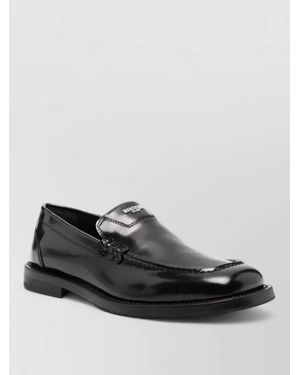 Moschino Loafers Round Toe Smooth Finish Durable Sole - Black