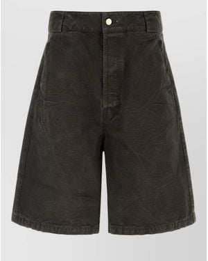 Fear Of God Denim Bermuda Shorts Knee Length Belt Loops - Black