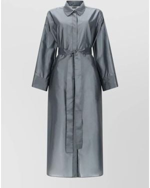 Max Mara Silk Trench Coat - Gray