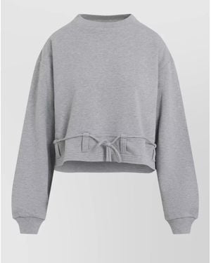 Dries Van Noten Haserfiela Cropped Lounge Sweatshirt Long Sleeves - Gray