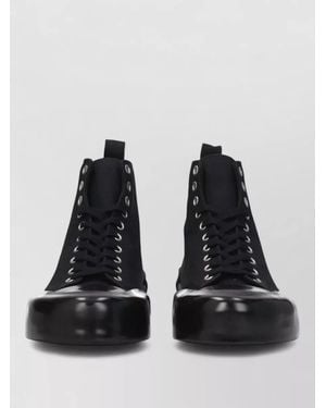 Jil Sander Canvas High-Top Sneakers - Black