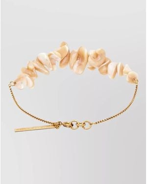 Dries Van Noten Shell Beads Bracelet Brass Finish Design - White
