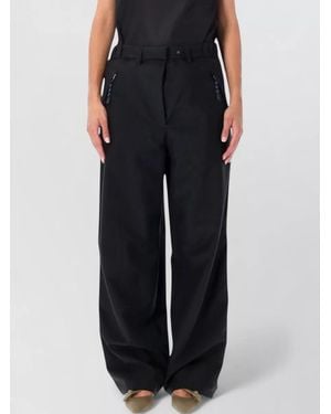 Prada Virgin Wool Mohair Wide-Leg Pants - Black