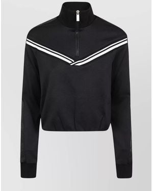 Off-White c/o Virgil Abloh Ribbed Mock Turtleneck Stretch Nylon Bomber Jacket - Black