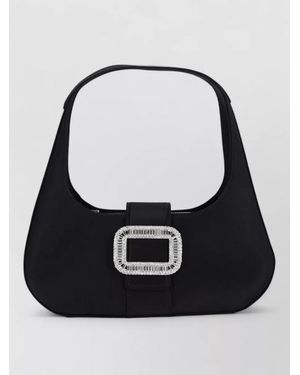Roger Vivier Silk Satin Mini Shoulder Bag - Black