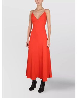 Stella McCartney Viscose Sleeveless V-Neck Maxi Dress - Red