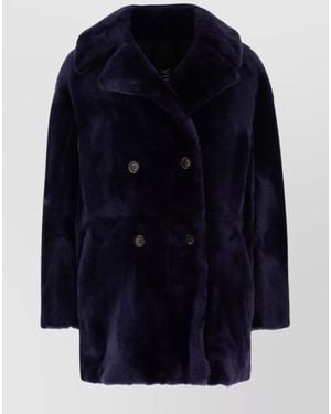 Blancha Shearling Jacket - Blue
