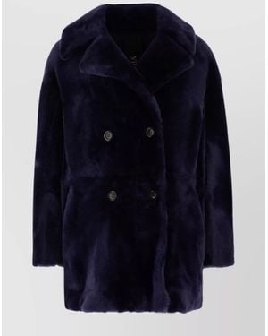 Blancha Shearling Jacket - Blue